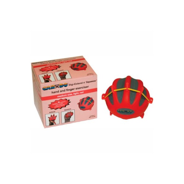 Fabrication Enterprises CanDo Digi-Extend n' Squeeze Exerciser, Light, Red, Large 143085 - main